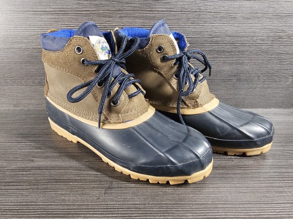 Vintage Women's Duck Boots Bay Area Traders Huntress Steel Shanks Size 9M Blue